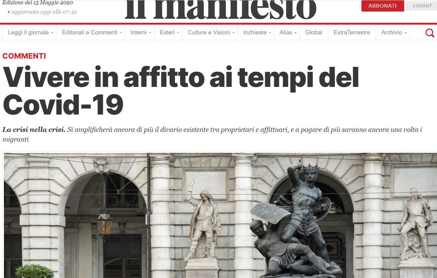 Vivere in affitto ai tempi del COVID19